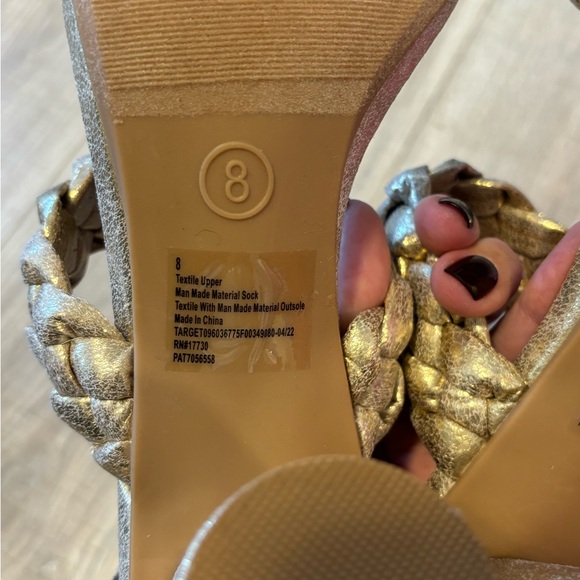 A New Day Metallic Gold Braided Heel Sandals - Women's - Picture 5 of 5
